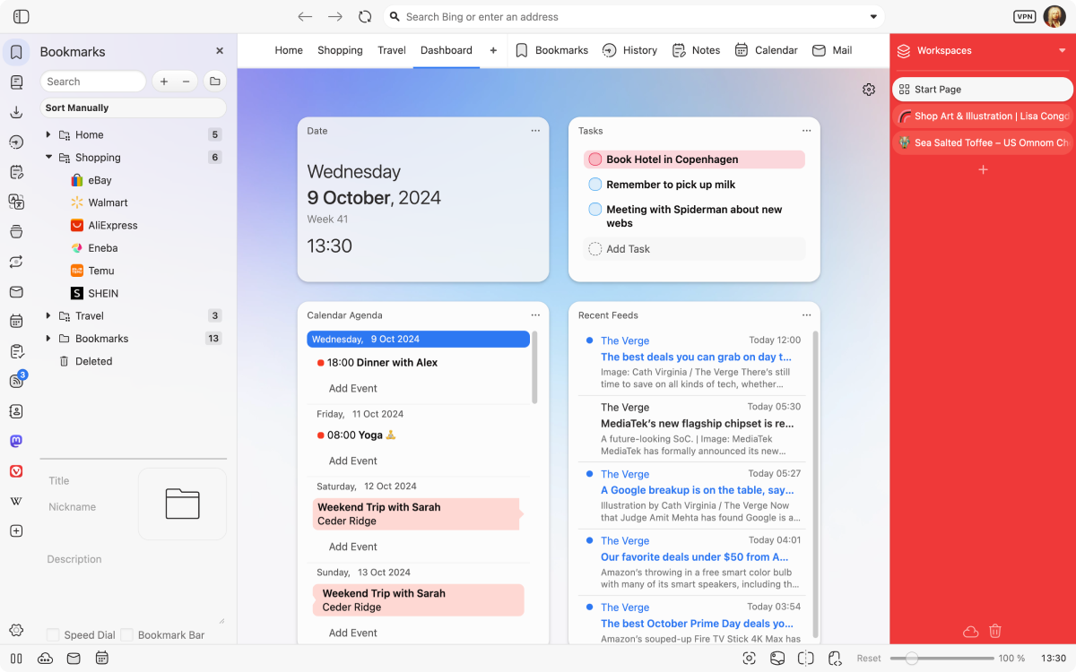 Vivaldi Browser on Desktop | Available on Windows, macOS, and Linux