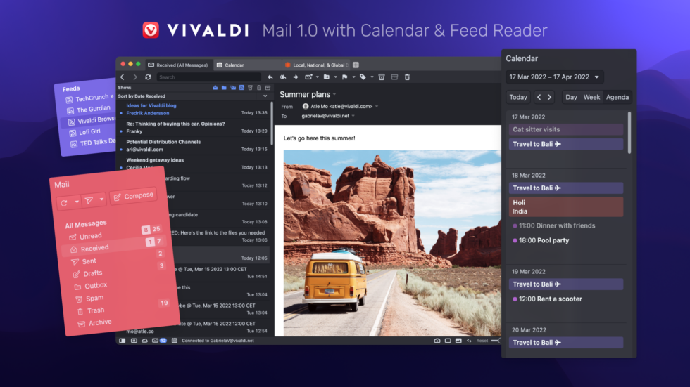 Vivaldi Mail 1.0: A powerful email client built right into your browser.