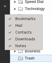 Hide panels context menu