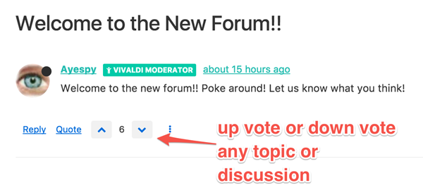 Vivaldi New Forum - voting option