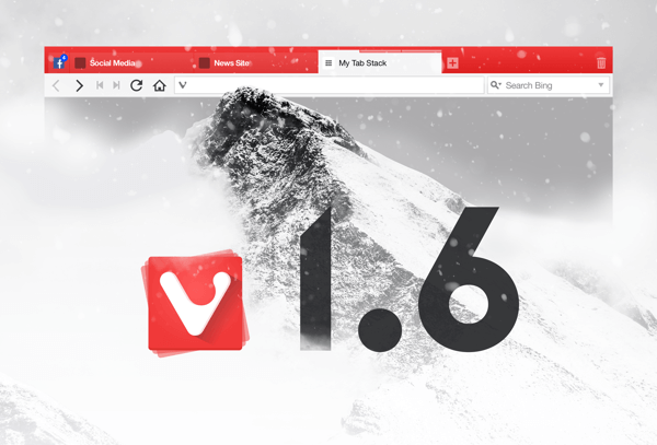 Details matter. The Vivaldi Browser 1.6 is ready banner