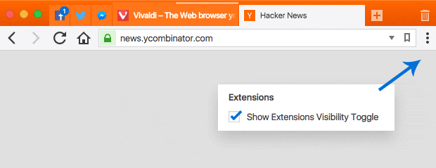 Extensions Visibility Toggle
