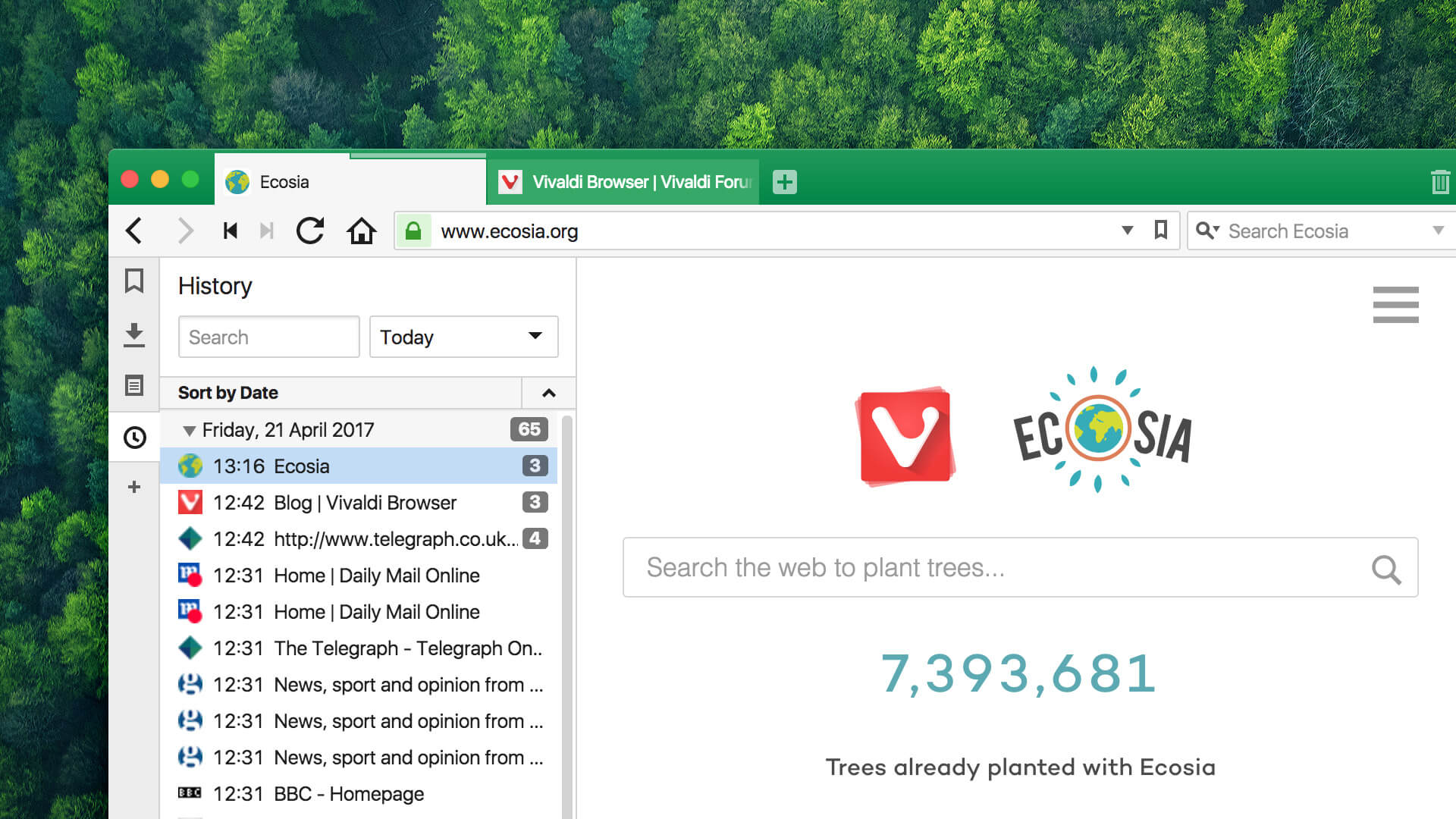 set ecosia as default search engine