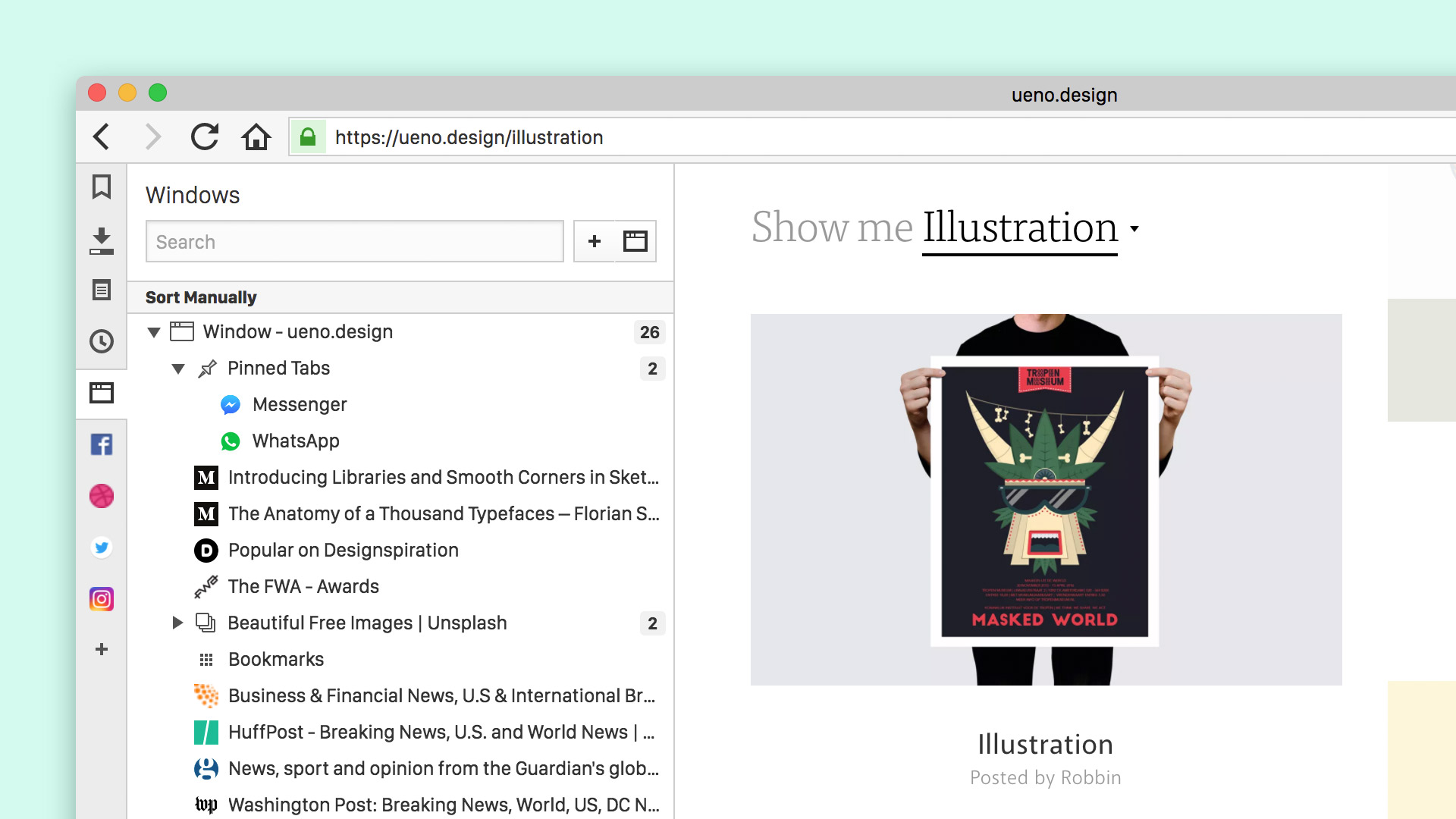 Window Panel showing how to manage multiple tabs