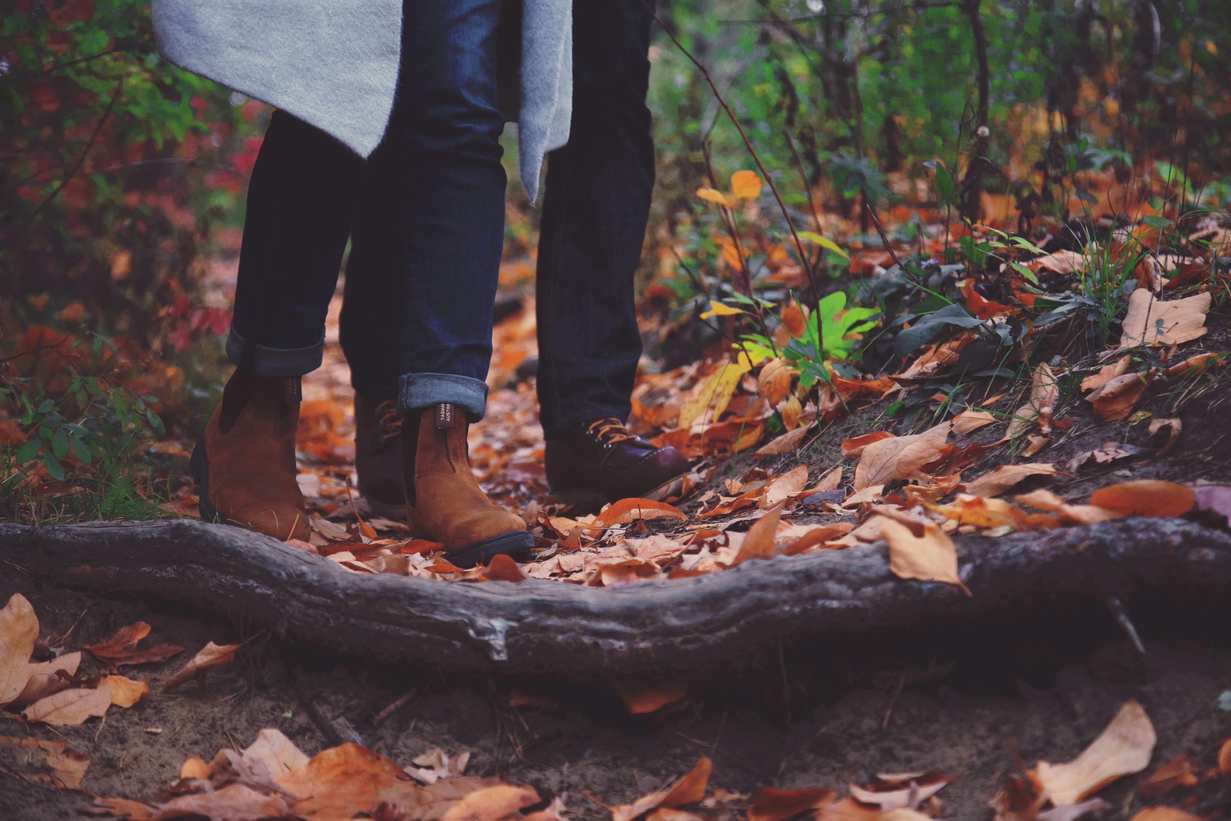 People walking in autumn.