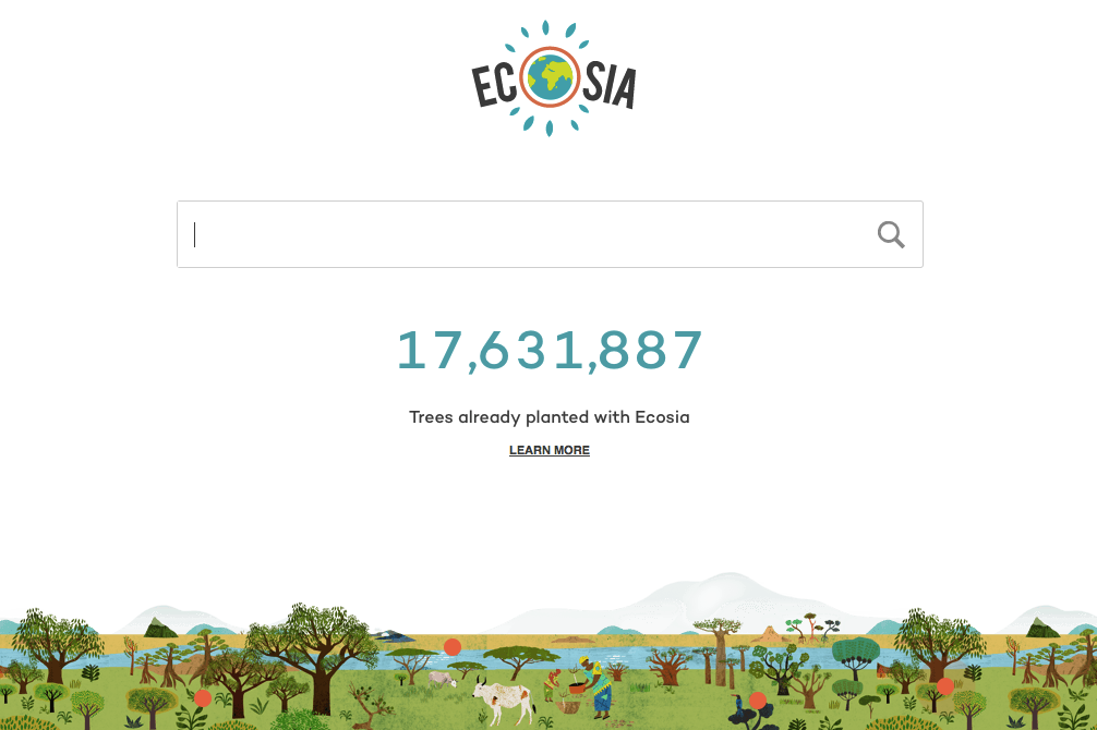 Ecosia search in the Vivaldi browser