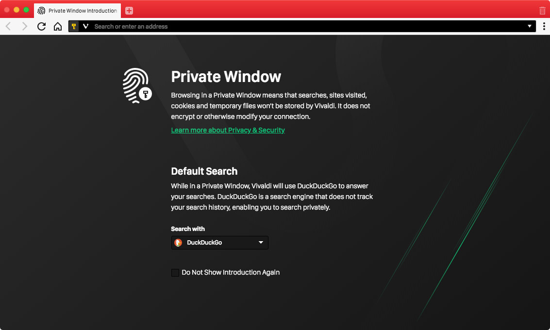 Vivaldi Private Window