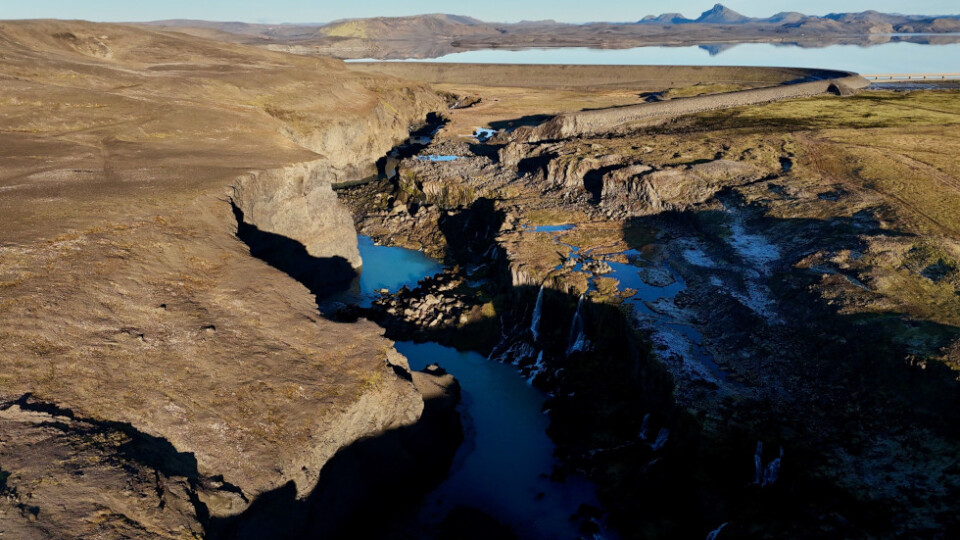 View of a river in Iceland from above