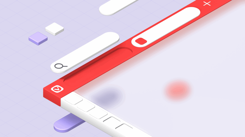 Hero Image for Vivaldi 7.6 on desktop showing buttons and fields being added (as if they fell from above) to the Tab Bar.