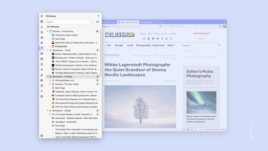 Vivaldi 6.0: Organize tabs with the new Workspaces and personalize your  browser with Custom Icons.