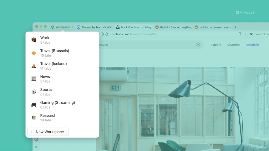 Vivaldi 6.0: Organize tabs with the new Workspaces and personalize your  browser with Custom Icons.