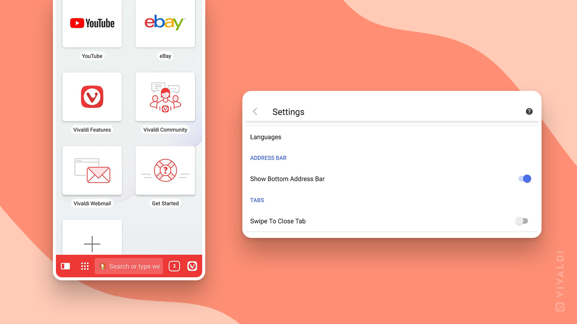 Vivaldi on Android Now with configurable Address Bar and Tab Bar