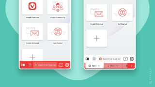 Vivaldi on Android Address Bar and Tab Bar at the bottom of UI.