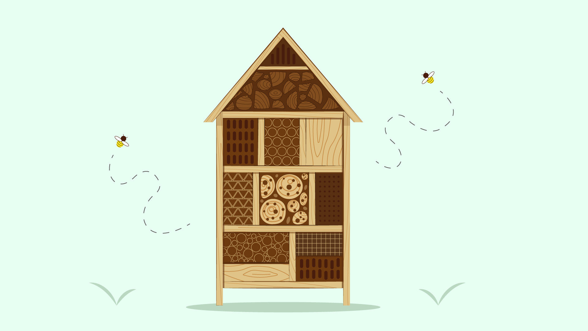 バグホテル（昆虫のすみか）のイラスト。