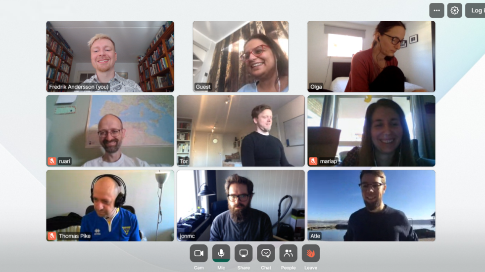 Vivaldi team on Whereby on launch day.