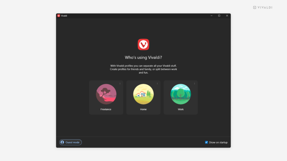 Vivaldi's Profile Manager.
