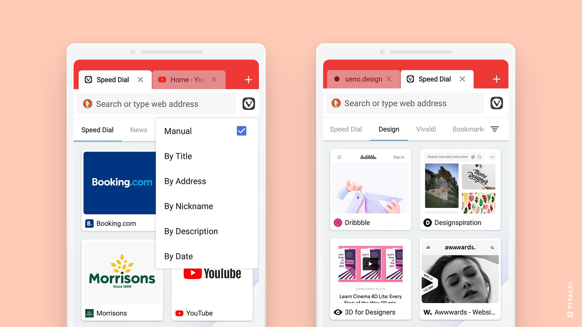 Speed Dials in Vivaldi on Android 