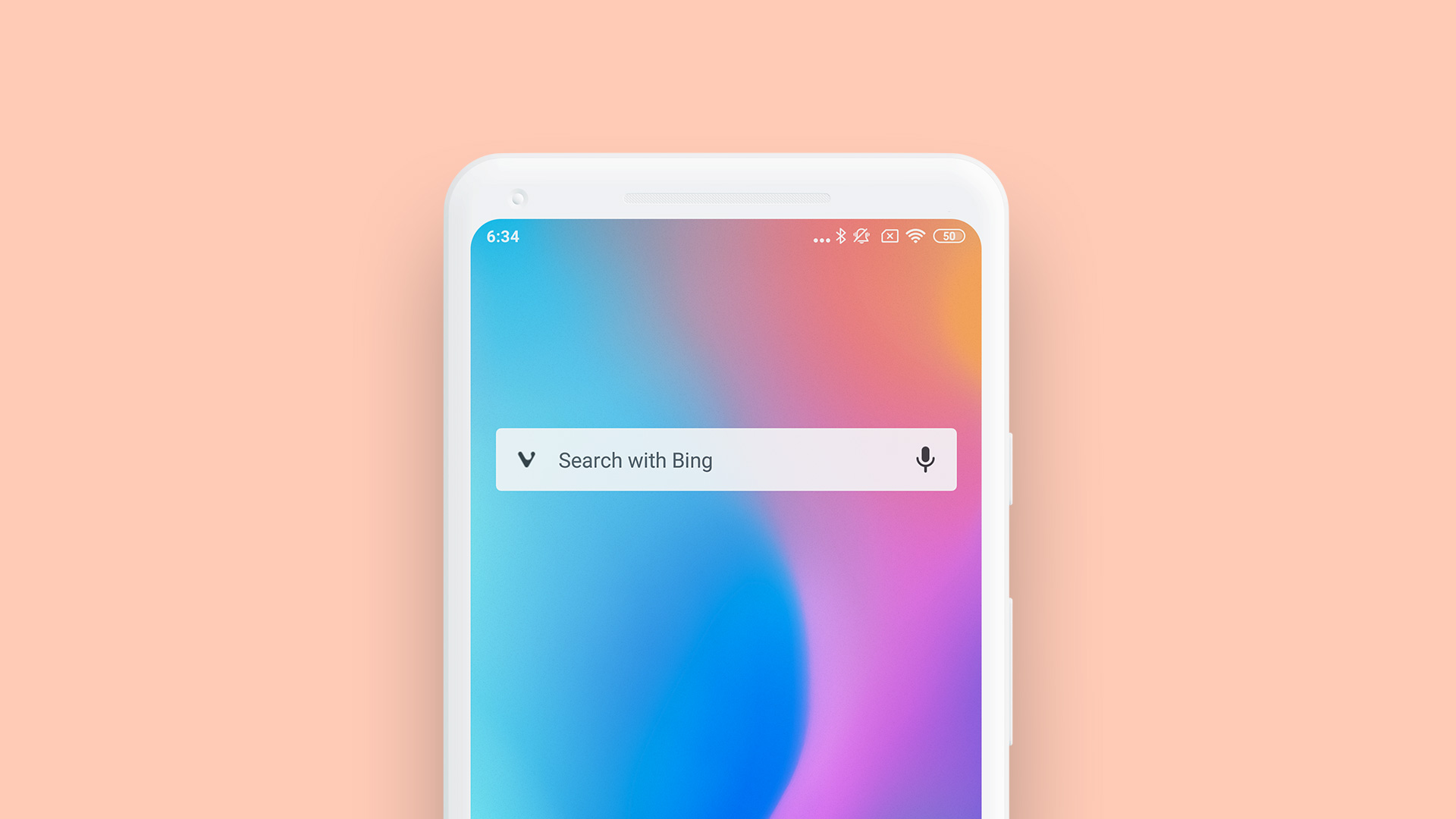 Vivaldi search widget displayed on an Android homescreen