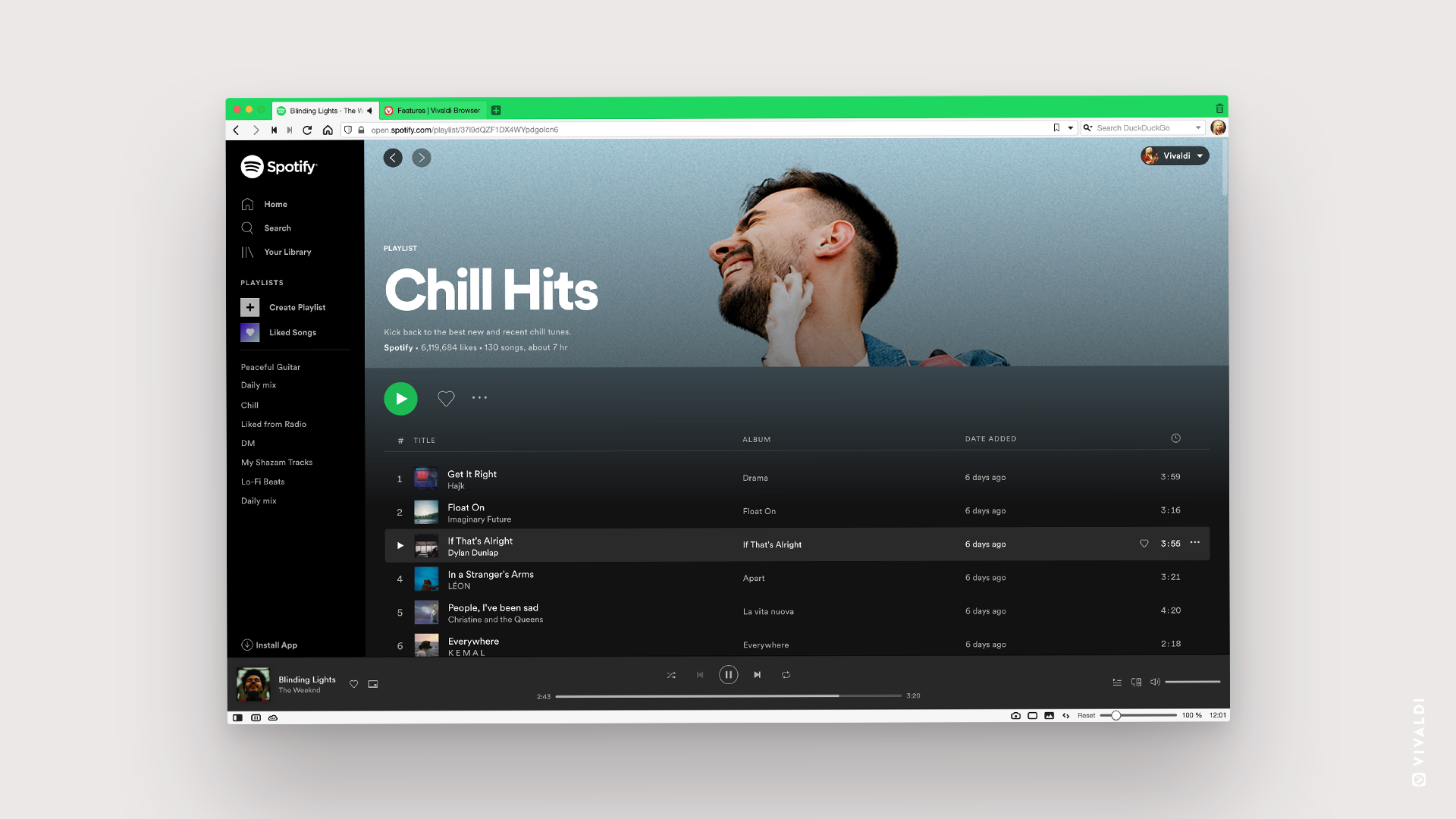 Spotify plays better in Vivaldi