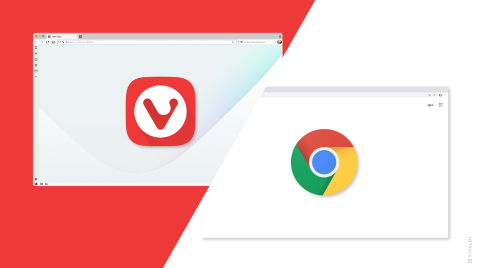 Vivaldi vs Chrome: Vivaldi and Chrome logos