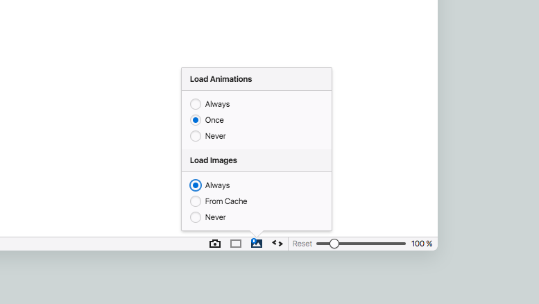 Toggles images and animation in Vivaldi from the Status Bar