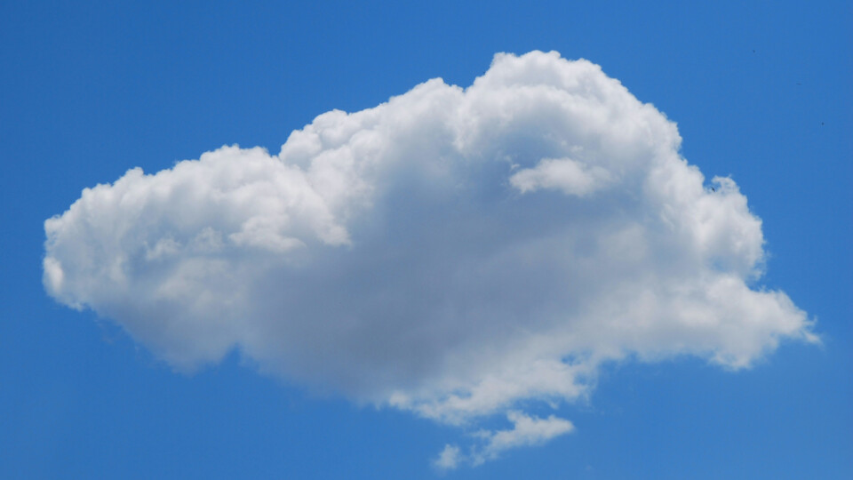 A cloud in a blue sky