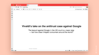 Vivaldi browser on the Google antitrust case
