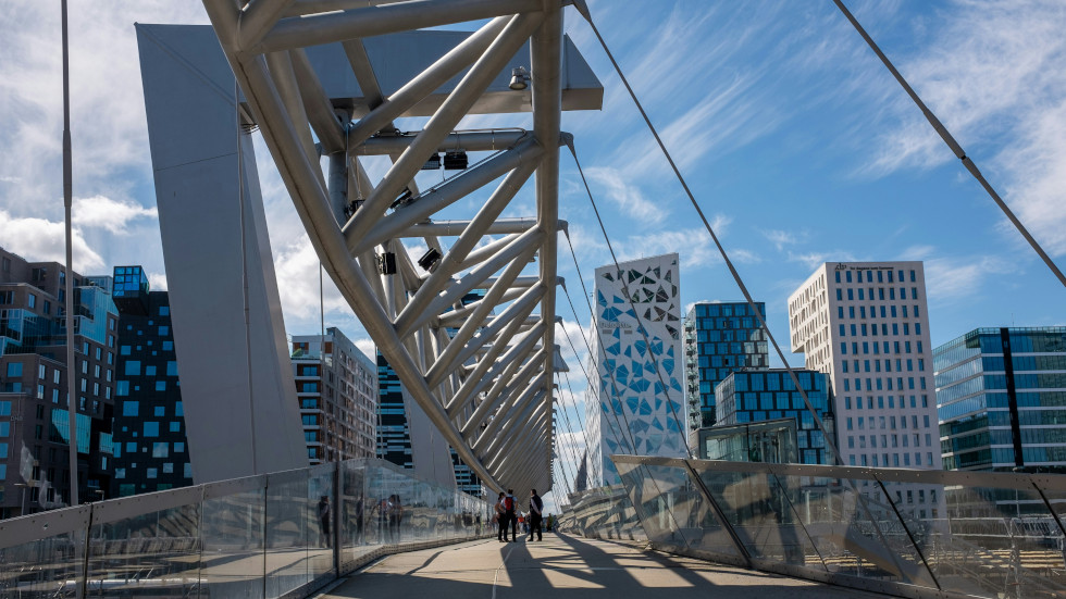 "Barcode" in Oslo from a bridge