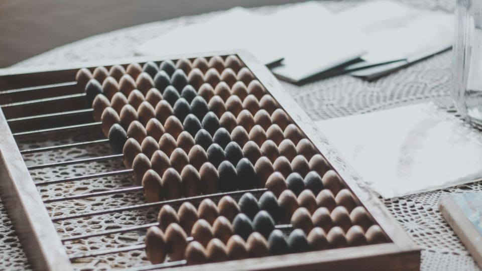 Abacus on a table.