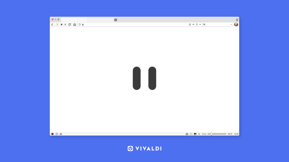 Vivaldi browser Break Mode button.
