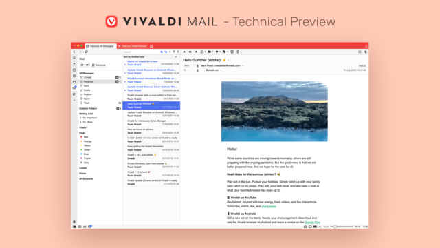 Vivaldi Mail Technical Preview