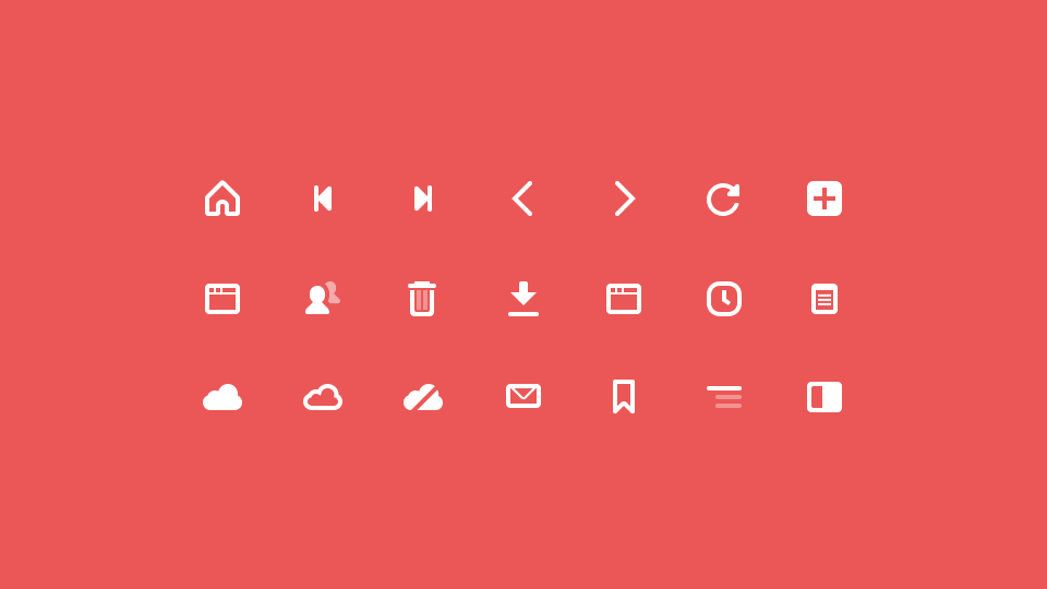 An array of Vivaldi icons displayed in a grid.