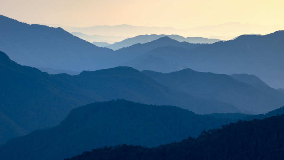 A view of Shei-Pa National Park, Taiwan at sunset