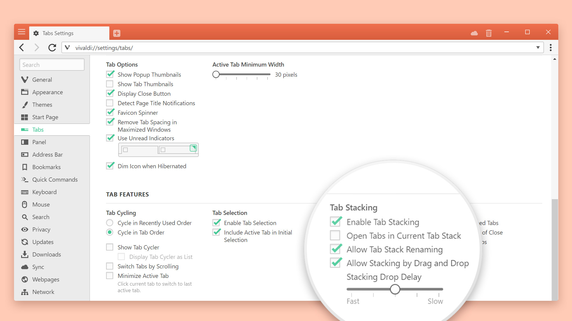 Control Tab Stacks even more and sync Bookmarks Bar Vivaldi Browser