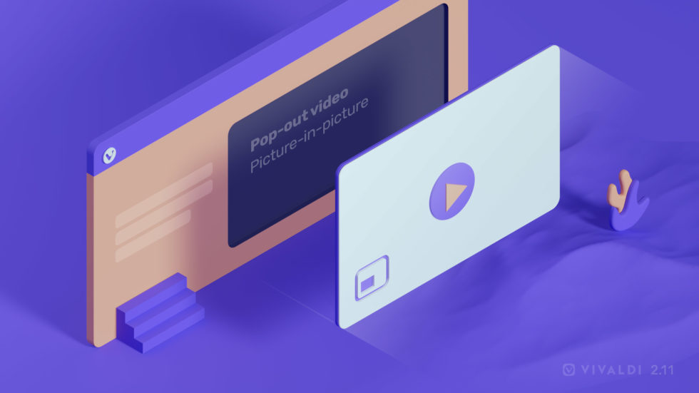 Illustration showing Picture in Picture feature of Vivaldi Browser