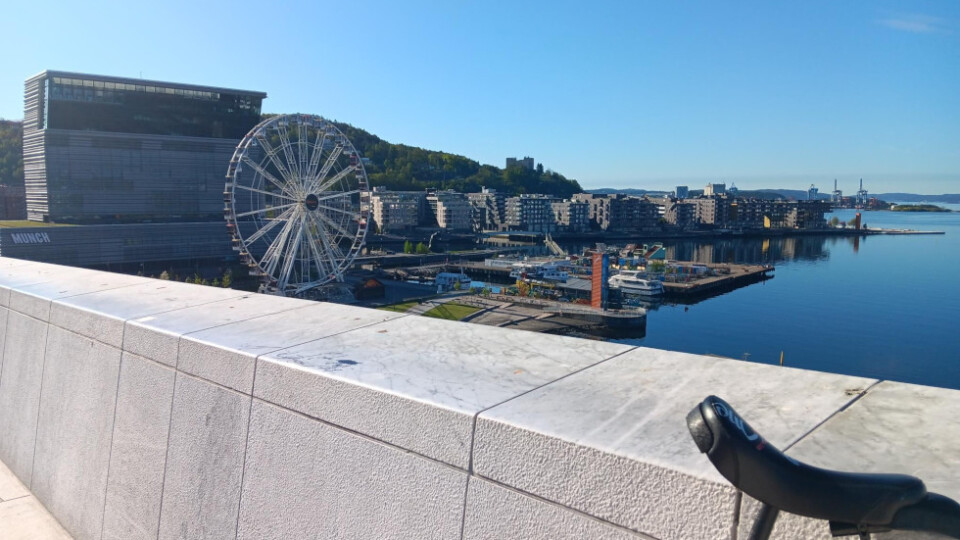 A view from the Oslo Opera house, looking back at the Much museum.